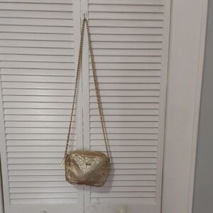 KATE SPADE NEW YORK LAURA LEE GARDEN GROVE GOLD SHOULDER BAG GUC